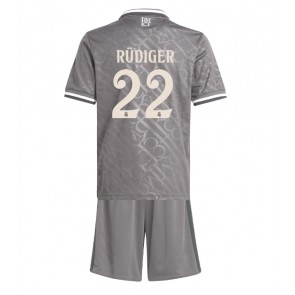 Real Madrid Antonio Rudiger #22 Dětské Alternativní dres komplet 2024-25 Krátký Rukáv (+ trenýrky)